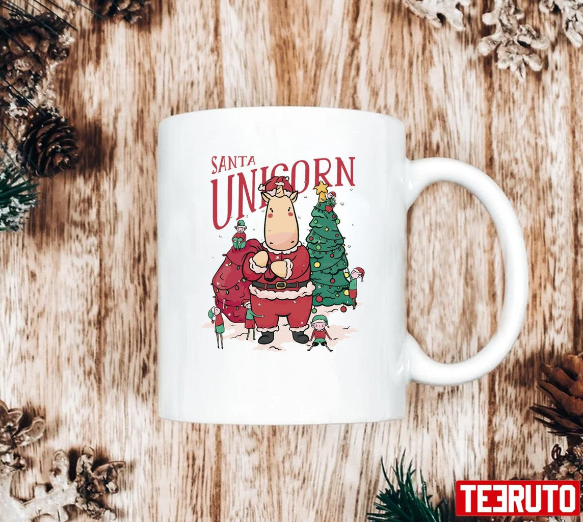 Santa Unicorn Christmas Santa Claus Sweatshirt T-Shirts, Hoodie | VibeTeeNation.com (Image 2)