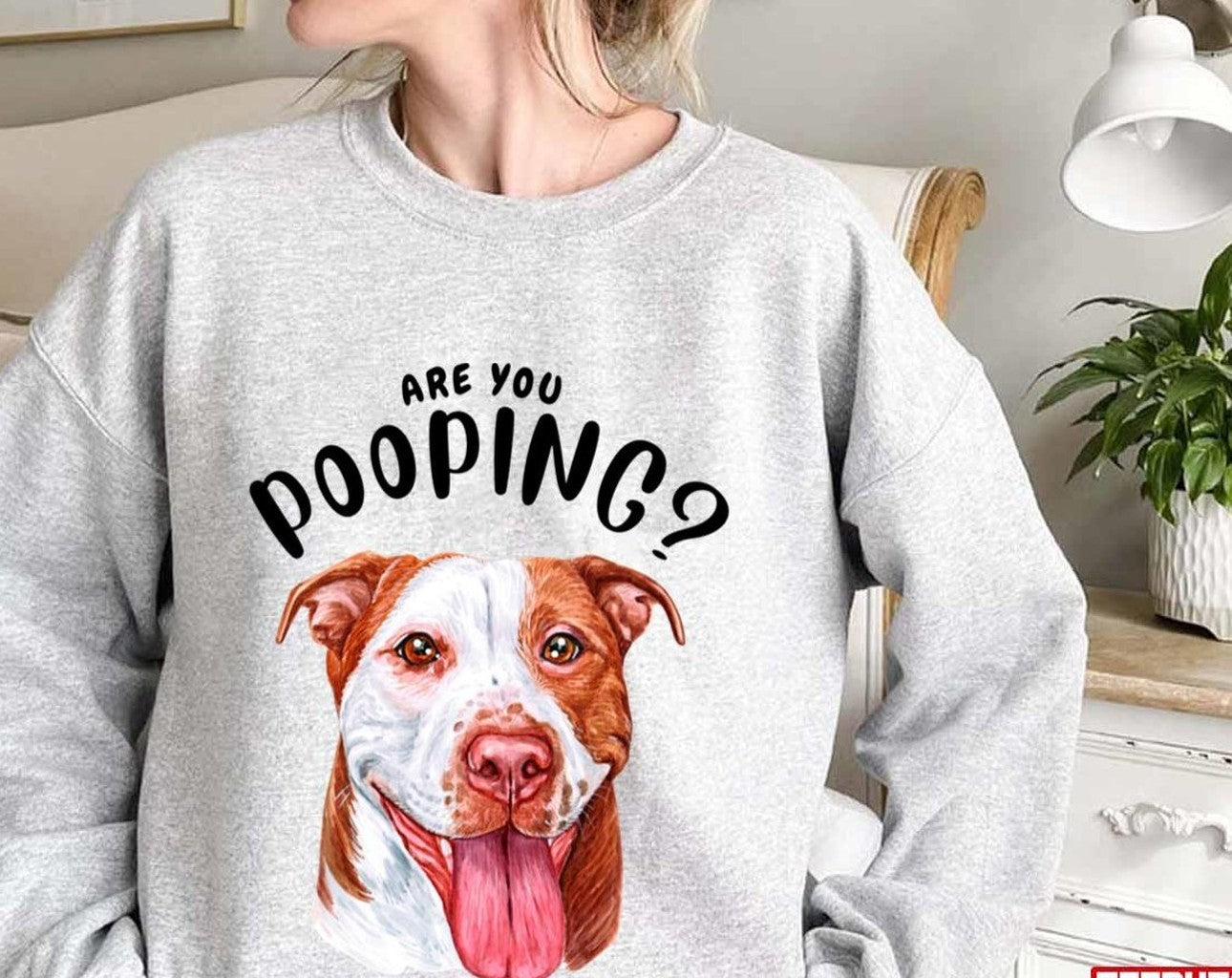 Pitbull Are You Pooping Bathroom Pittie Art Pitbull Watercolor Unisex Sweatshirt T-Shirts, Hoodie (Image 1)