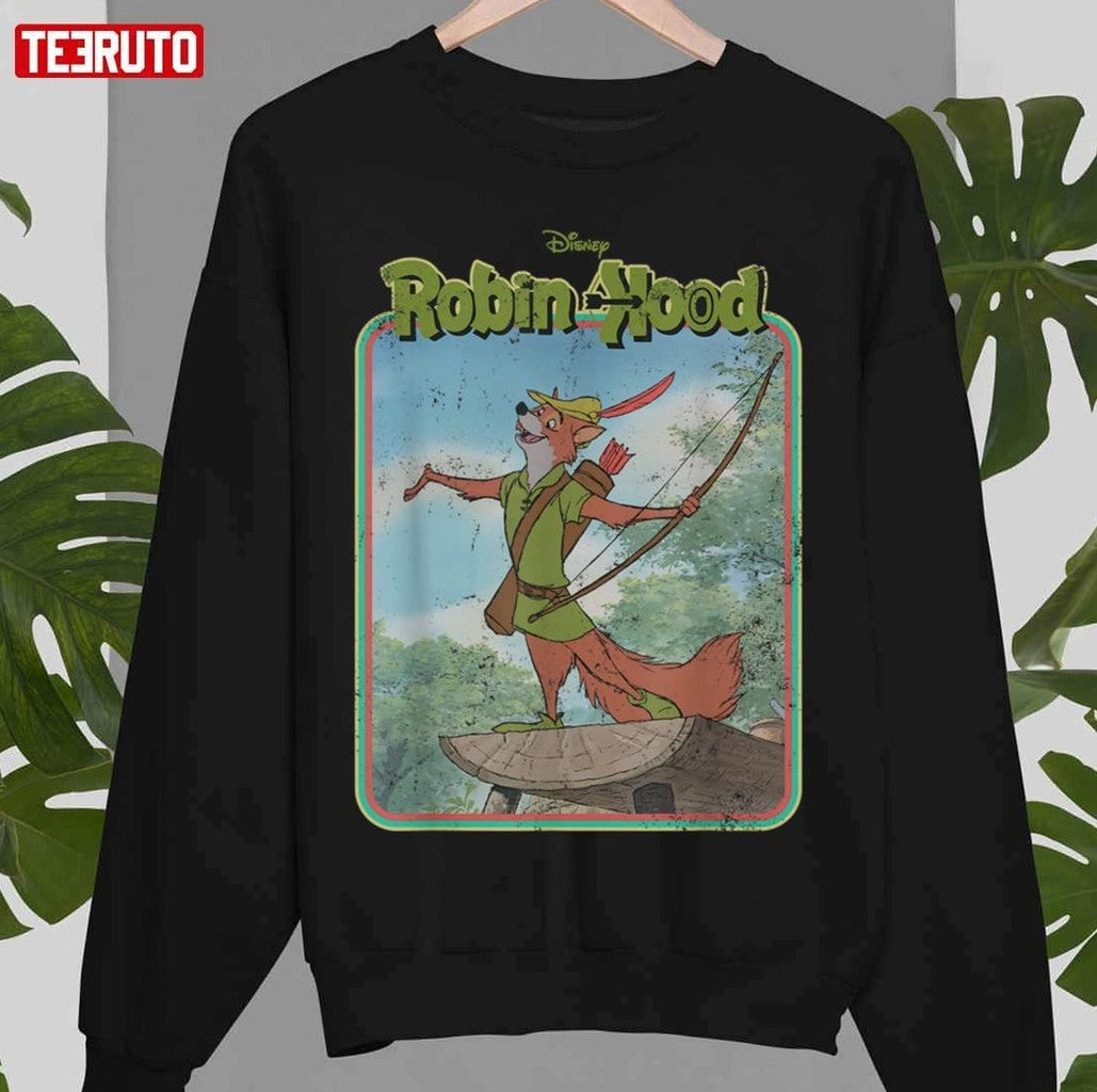 Animal Fox Robin Hood Vintage Cartoon Unisex T-Shirt Hoodie, Sweatshirt | VibeTeeNation.com (Image 3)