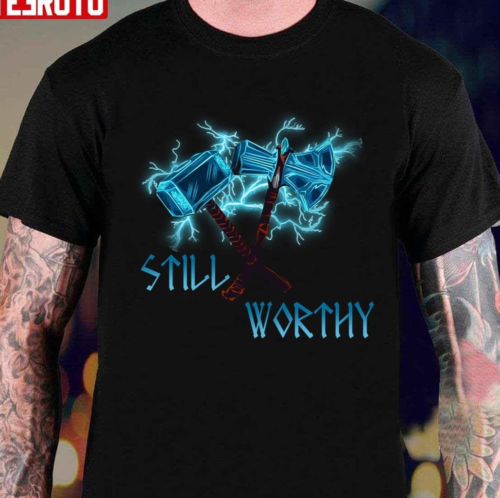 Still Worthy Thor's Weapons Unisex Sweatshirt T-Shirts, Hoodie | VibeTeeNation.com (Image 3)