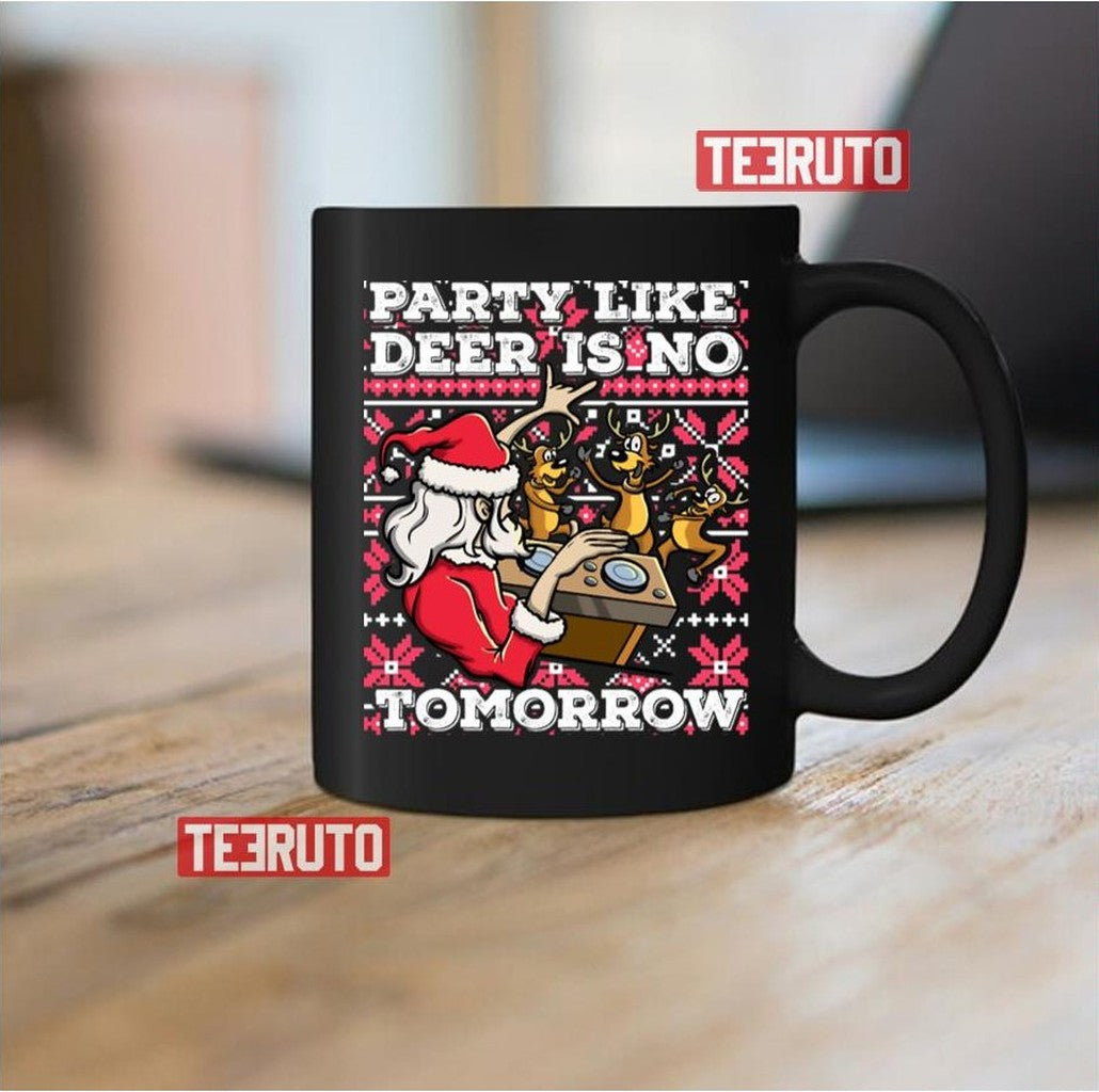 Santa Claus Deer Dj Dancing Reindeer Party Fun Christmas Pun Unisex Sweatshirt T-Shirts, Hoodie | VibeTeeNation.com (Image 2)