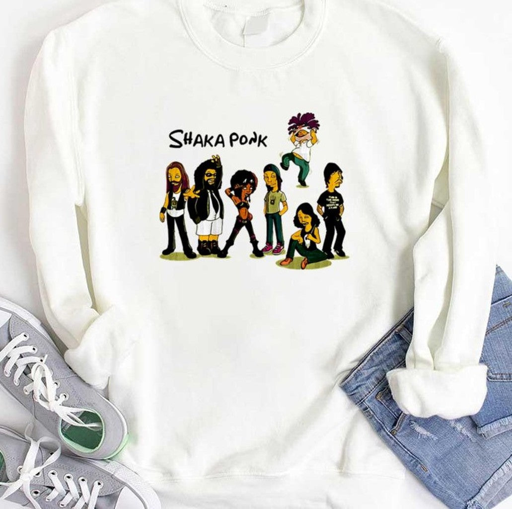 Shaka Ponk Rock Band The Simpsons Art Vintage Unisex T-shirt Hoodie, Sweatshirt | VibeTeeNation.com (Image 3)