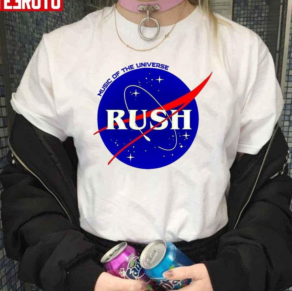 Rush Was A Canadian Rock Band Nasa Logo Inspired Unisex T-Shirt Hoodie, Sweatshirt | VibeTeeNation.com (Image 1)