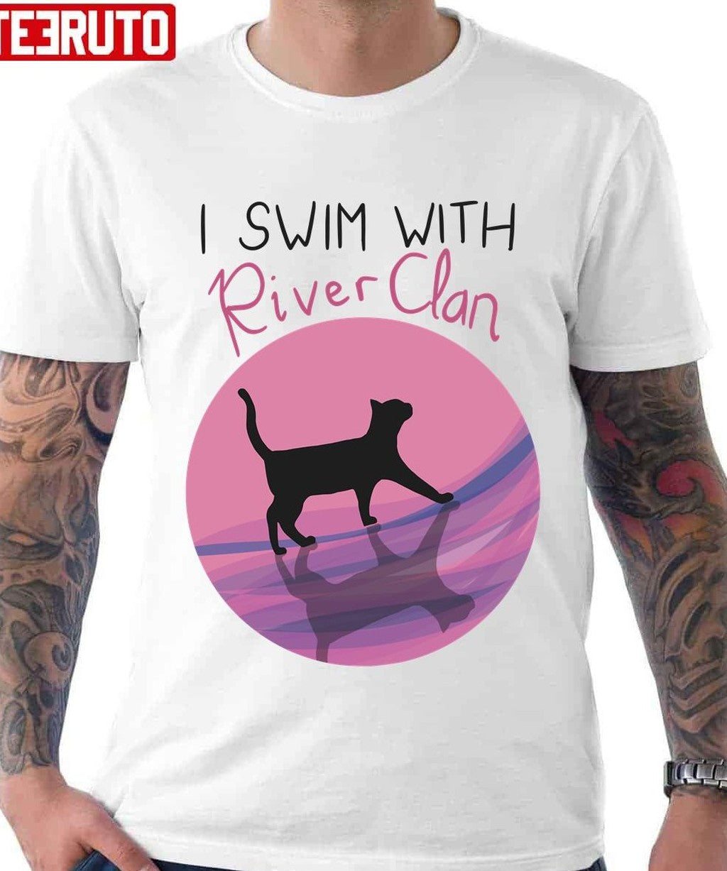 Riverclan Pride Black Cat Silhouette Unisex T-Shirt Hoodie, Sweatshirt | VibeTeeNation.com (Image 1)