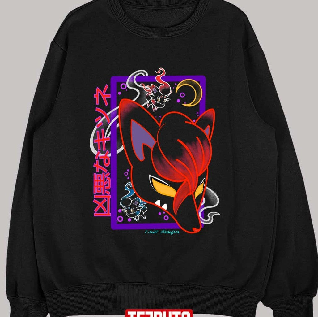 Baneful Fox Pokemon Japanese Unisex T-shirt Hoodie, Sweatshirt | VibeTeeNation.com (Image 2)