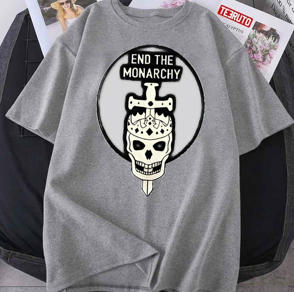 Anti Monarchy Skull And Crown Unisex T-Shirt Hoodie, Sweatshirt | VibeTeeNation.com (Image 1)
