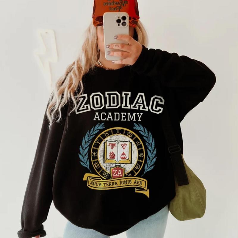 Zodiac Academy Varsity Sweatshirt, Gift for Book Lover, Bookworm Crewneck Gift for Her, Bookish Merch, Booktok... (Image 1)