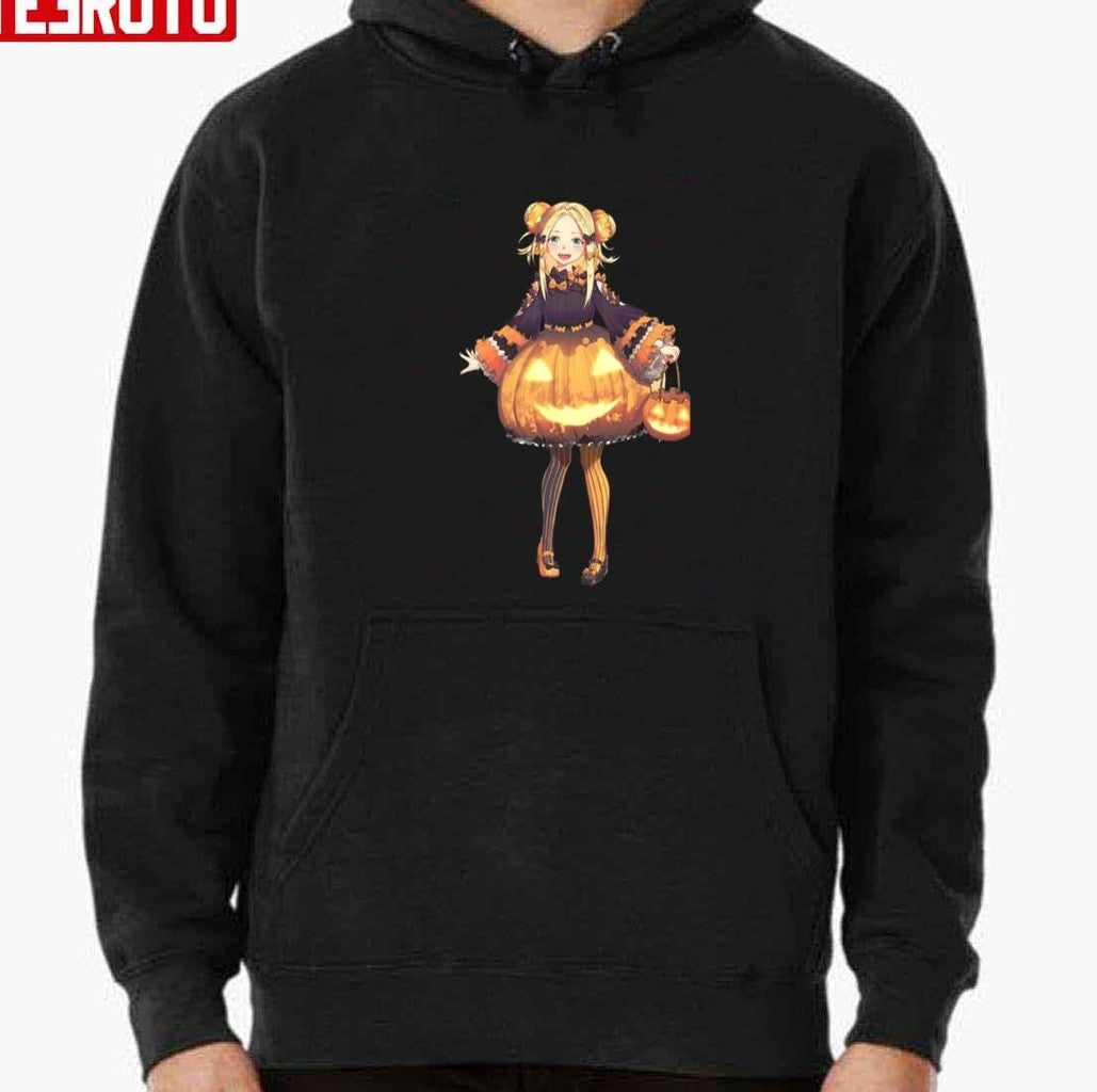 Anime Girl Halloween Pumpkin Unisex T-Shirt Hoodie, Sweatshirt | VibeTeeNation.com (Image 2)