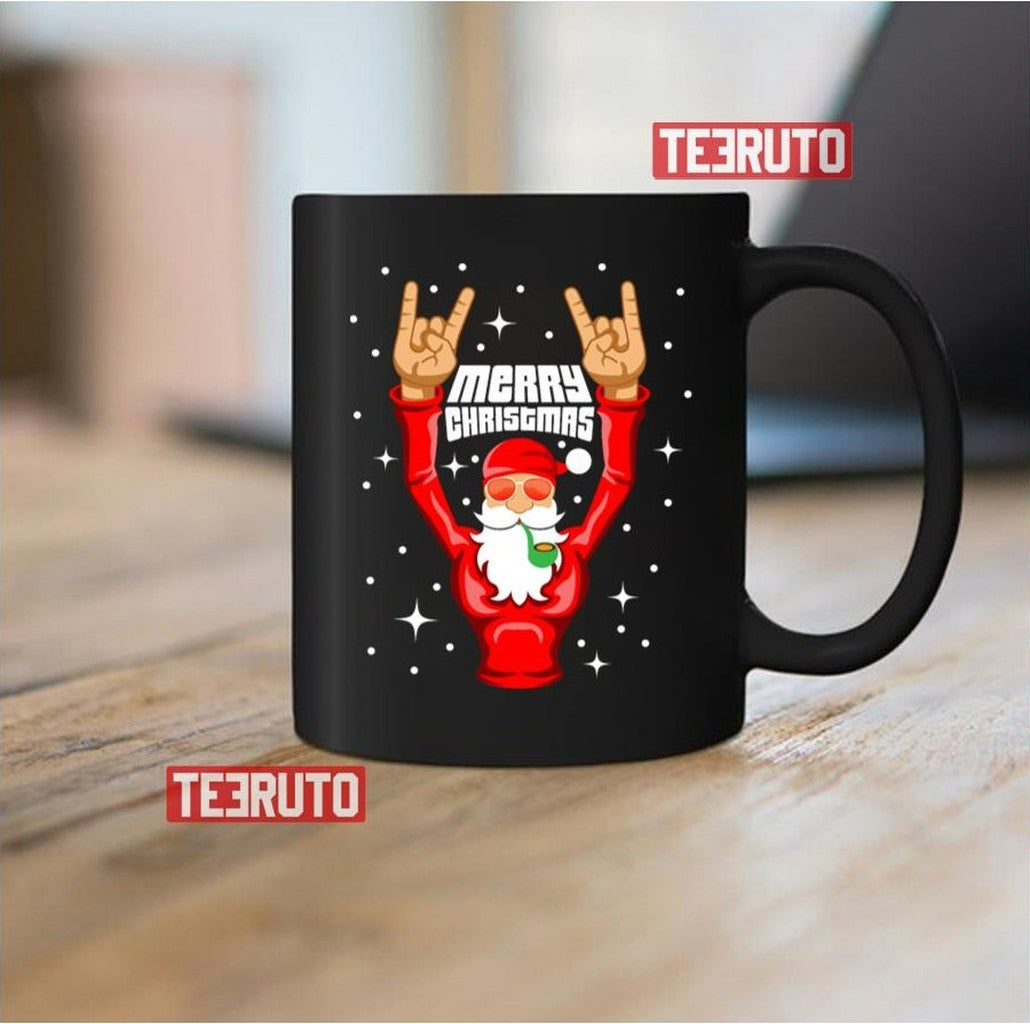 Rock And Roll Christmas Santa Claus Rocker Vintage Sweatshirt T-Shirts, Hoodie | VibeTeeNation.com (Image 2)