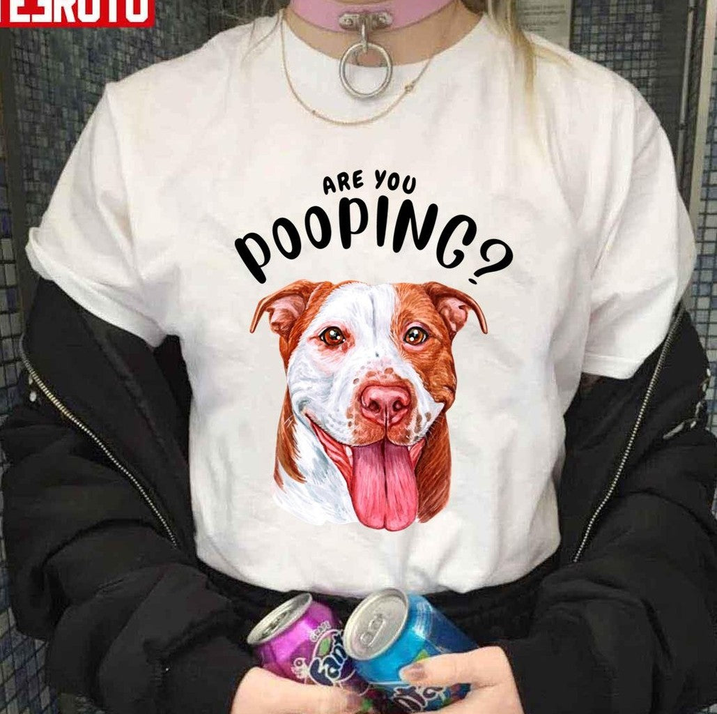 Pitbull Are You Pooping Bathroom Pittie Art Pitbull Watercolor Unisex Sweatshirt T-Shirts, Hoodie (Image 3)