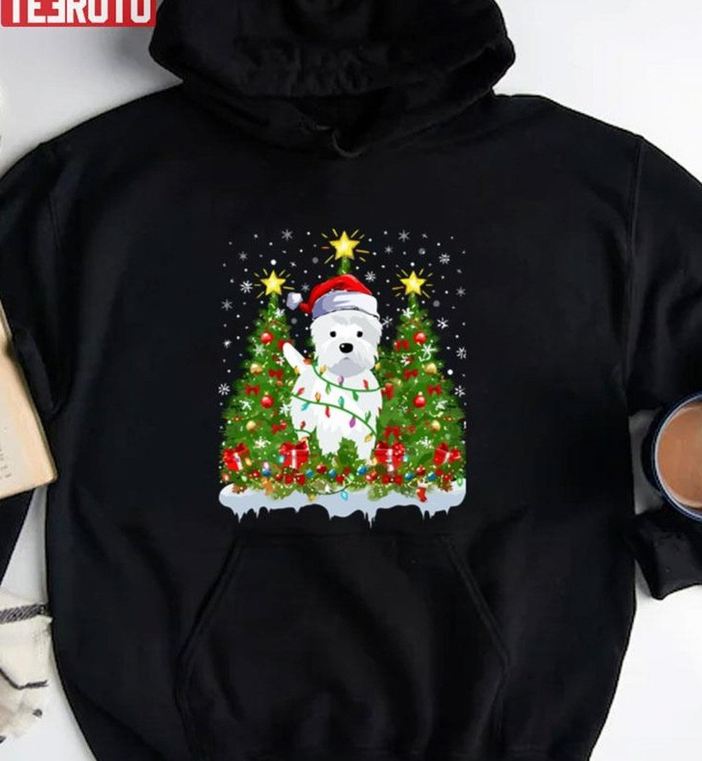 Puppy Westie Christmas Tree Dog Unisex Sweatshirt T-Shirts, Hoodie | VibeTeeNation.com (Image 2)