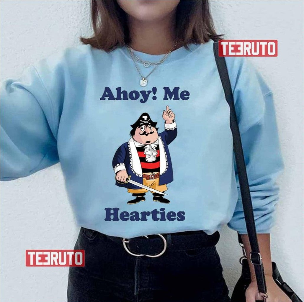 Pirate Pugwash Ahoy Me Hearties Unisex T-Shirt Hoodie, Sweatshirt | VibeTeeNation.com (Image 2)