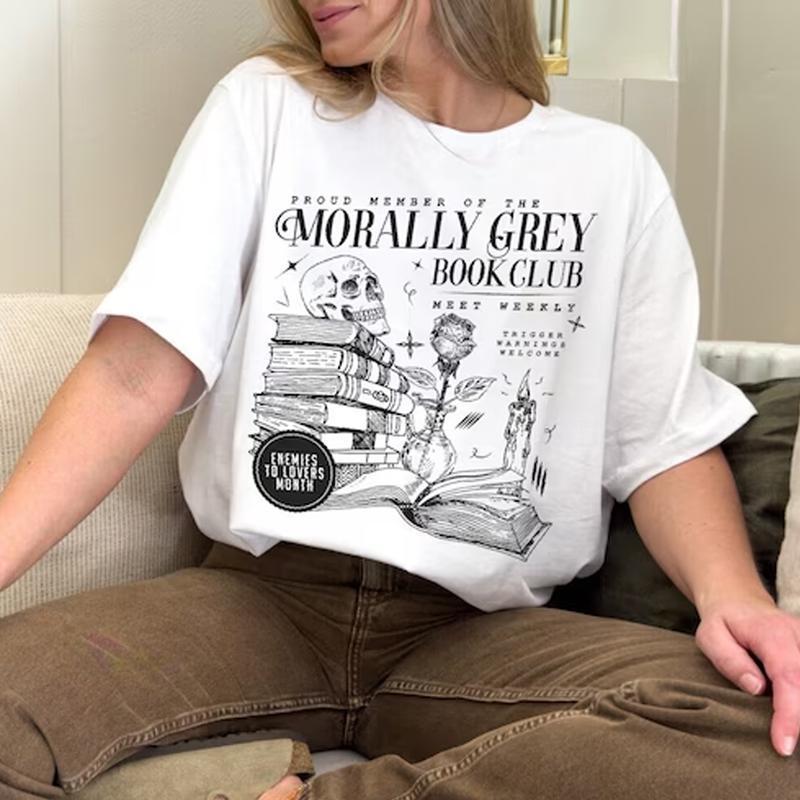 Vintage Morally Grey Book Club Sweatshirt, Dark Romance Shirt, Booktok Shirt, Bookish Merch, Book Lover Gift,... (Image 4)