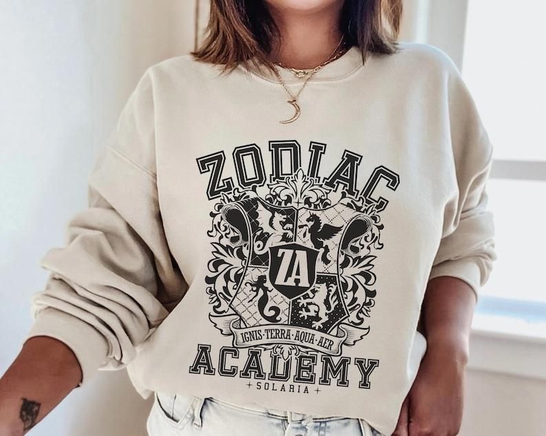 Zodiac Academy Coat of Arms House Crest Sweatshirt, Twisted Sisters ZA Merch, Booktok Bookish Sweater Celestial... (Image 2)