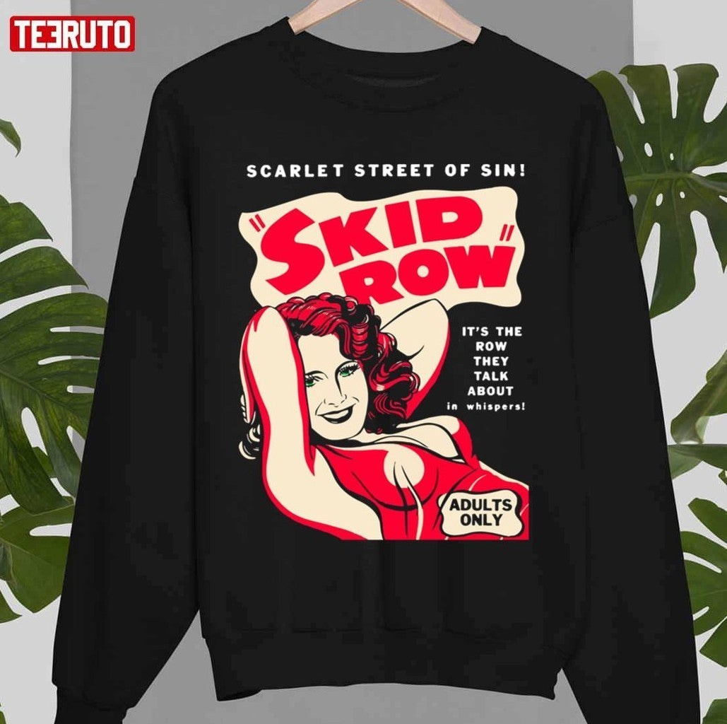 Scarlet Street Of Sin Skid Row Rock Band Art Gift Unisex T-Shirt Hoodie, Sweatshirt | VibeTeeNation.com (Image 4)