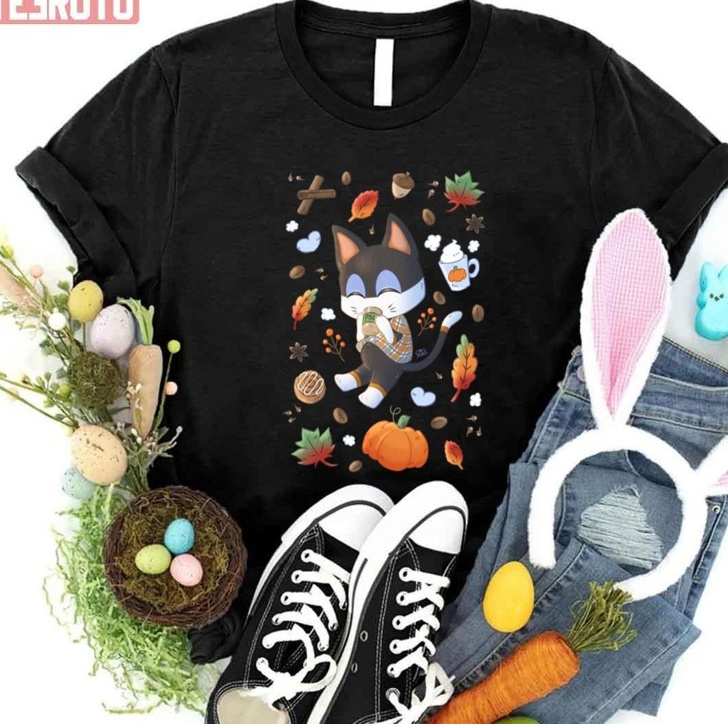 Punchy Pumpkin Spice Latte Halloween Animal Crossing Unisex T-shirt Hoodie, Sweatshirt | VibeTeeNation.com (Image 1)