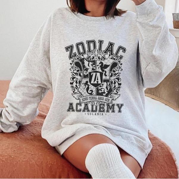 Zodiac Academy Coat of Arms House Crest Sweatshirt, Twisted Sisters ZA Merch, Booktok Bookish Sweater Celestial... (Image 1)