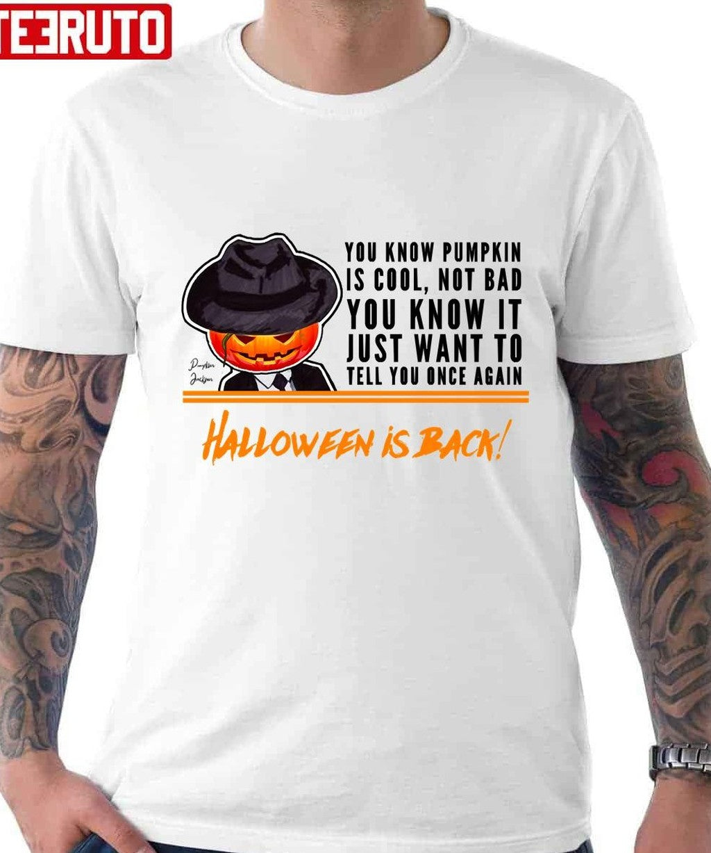 Pumpkin Jackson Halloween Is Back Happy Halloween Unisex T-Shirt Hoodie, Sweatshirt | VibeTeeNation.com (Image 1)