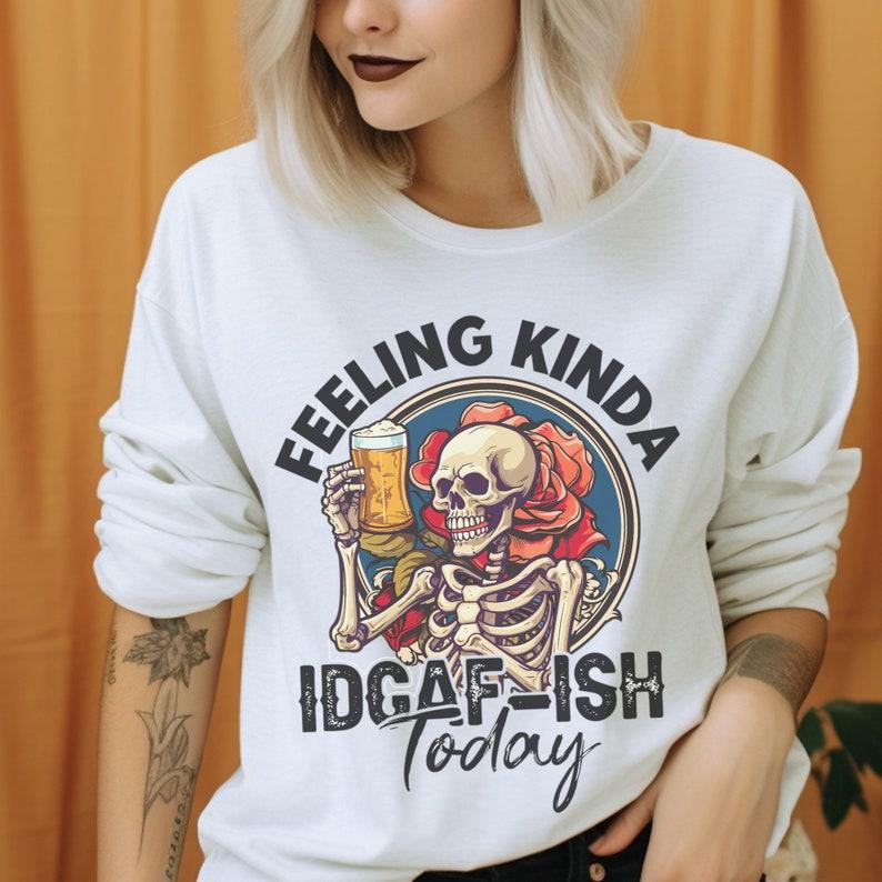 Idgaf Sweatshirt, IDGAF-Ish Sarcastic Shirt, Moody Sweater, Introvert Gift Hoodie | VibeTeeNation.com (Image 3)