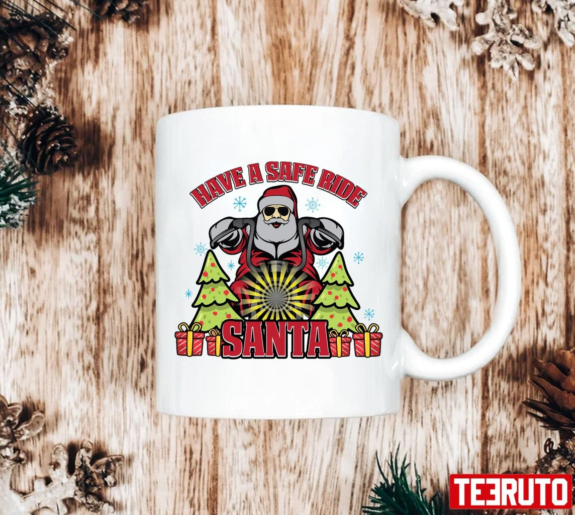 Santa Claus Happy Motorcycle Christmas Unisex Sweatshirt T-Shirts, Hoodie | VibeTeeNation.com (Image 2)