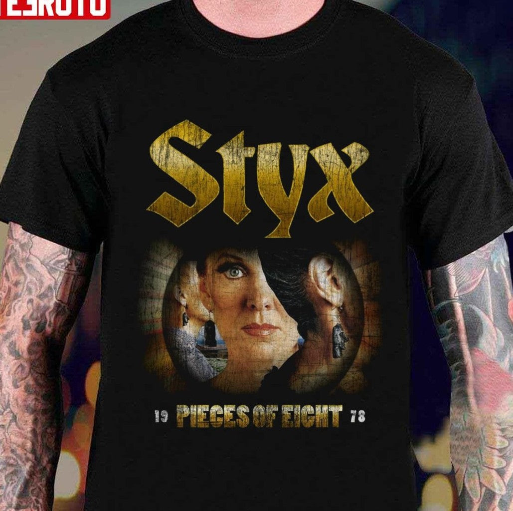 Pieces Of Eight Styx Rock Band 1978 Vintage Unisex T-Shirt Hoodie, Sweatshirt | VibeTeeNation.com (Image 1)