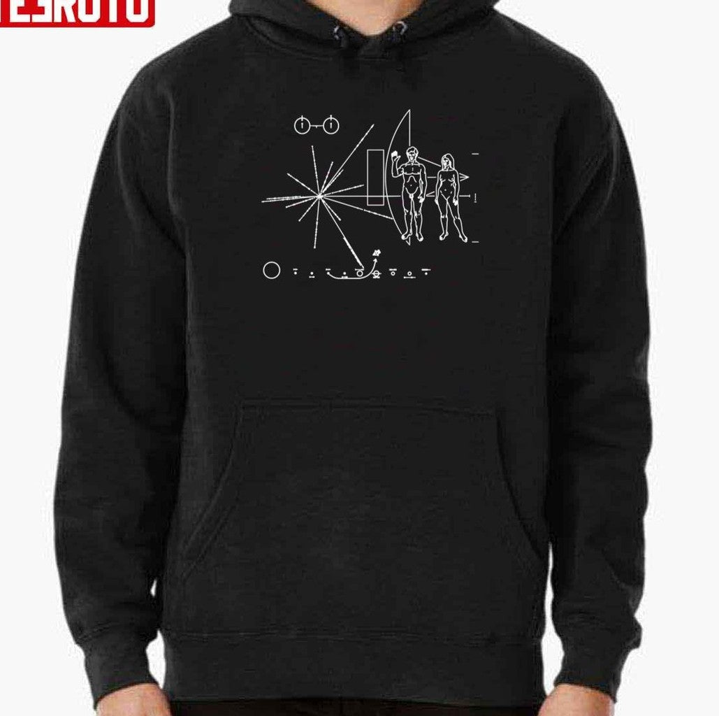 Pioneer Plaque Space Exploration Science Math Teacher Geek White Unisex T-Shirt Hoodie, Sweatshirt (Image 2)