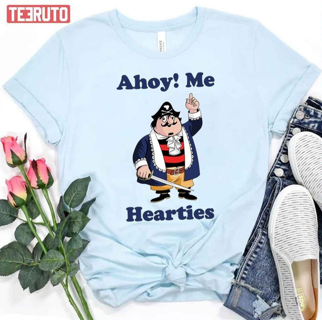 Pirate Pugwash Ahoy Me Hearties Unisex T-Shirt Hoodie, Sweatshirt | VibeTeeNation.com (Image 1)