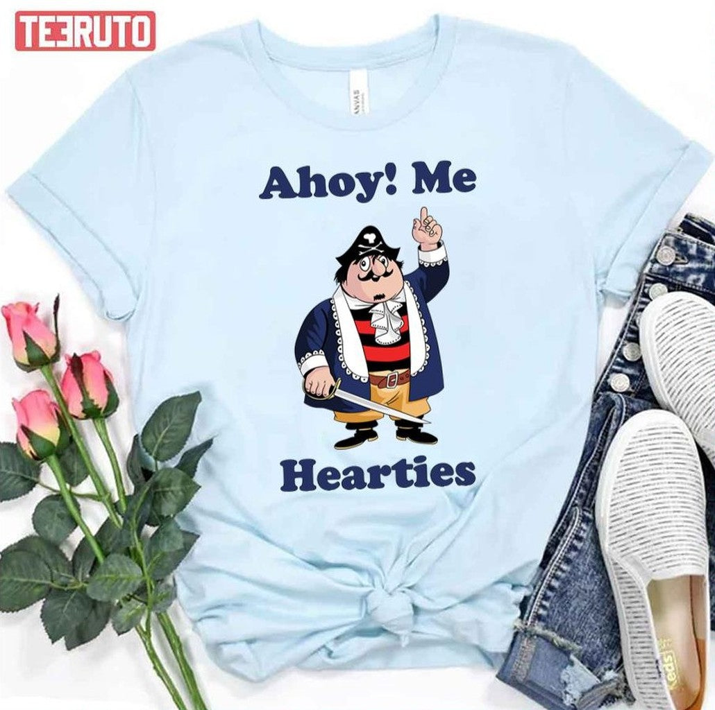 Pirate Pugwash Ahoy Me Hearties Unisex T-Shirt Hoodie, Sweatshirt | VibeTeeNation.com (Image 1)