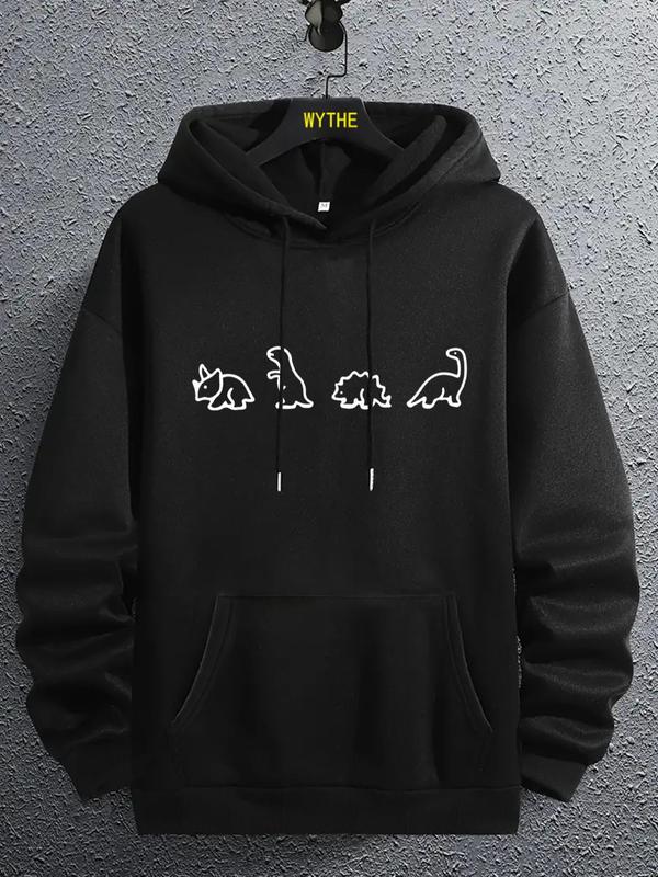 Dino Print Drawstring Essentials Spring & Fall Regular Fit Streetwear Daily Â T-Shirts, Hoodie, Sweatshirt
