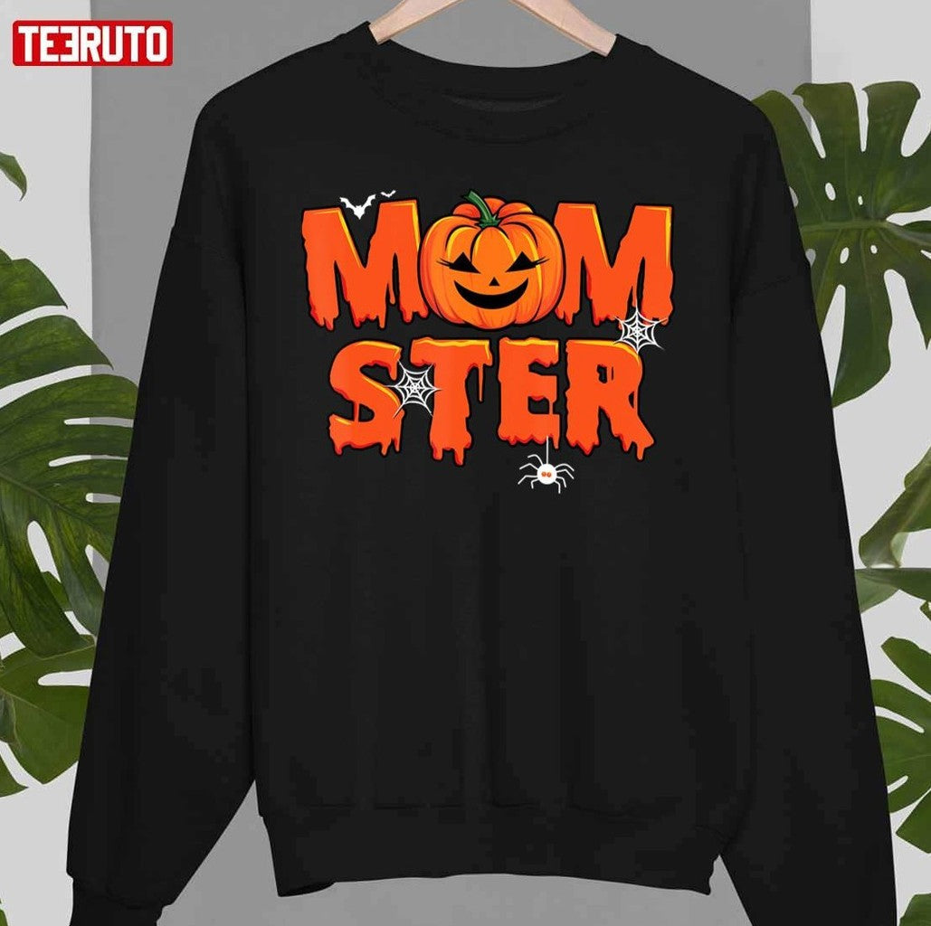 Momster Halloween Mom Pumpkin Costume Family Matching Unisex Sweatshirt T-Shirts, Hoodie | VibeTeeNation.com (Image 3)