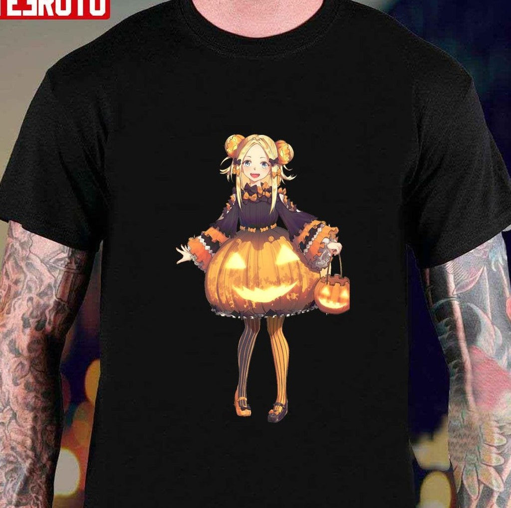 Anime Girl Halloween Pumpkin Unisex T-Shirt Hoodie, Sweatshirt | VibeTeeNation.com (Image 1)