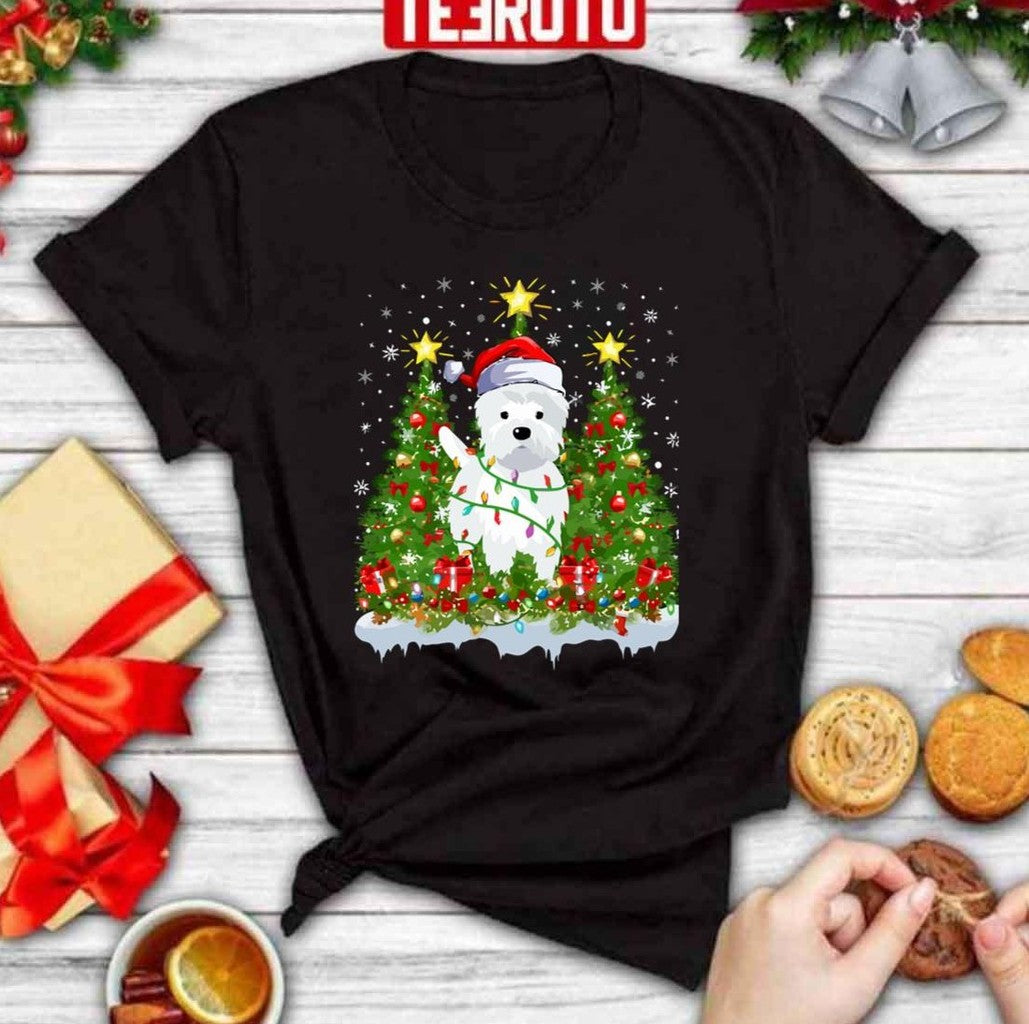 Puppy Westie Christmas Tree Dog Unisex Sweatshirt T-Shirts, Hoodie | VibeTeeNation.com (Image 3)