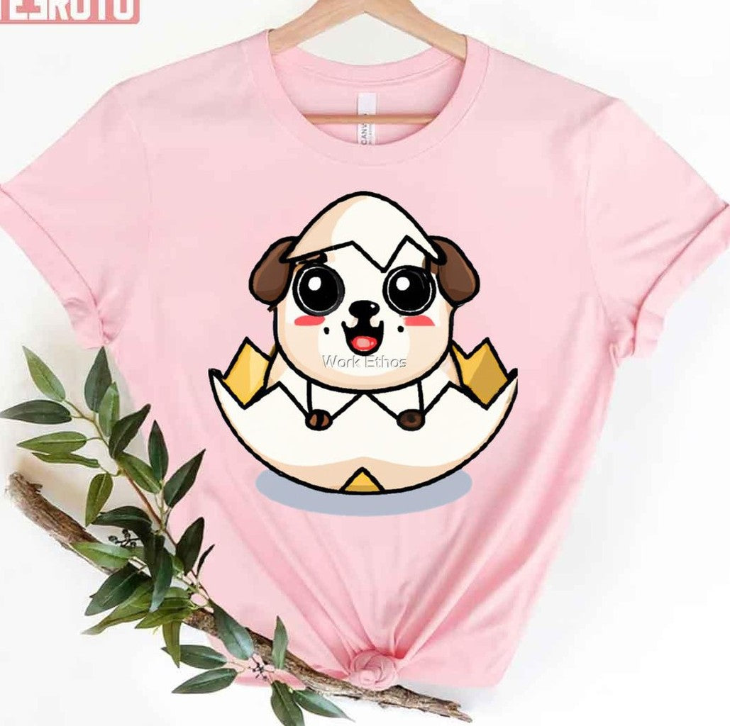 Baby Pug Dog In The Egg Unisex T-Shirt Hoodie, Sweatshirt | VibeTeeNation.com (Image 3)