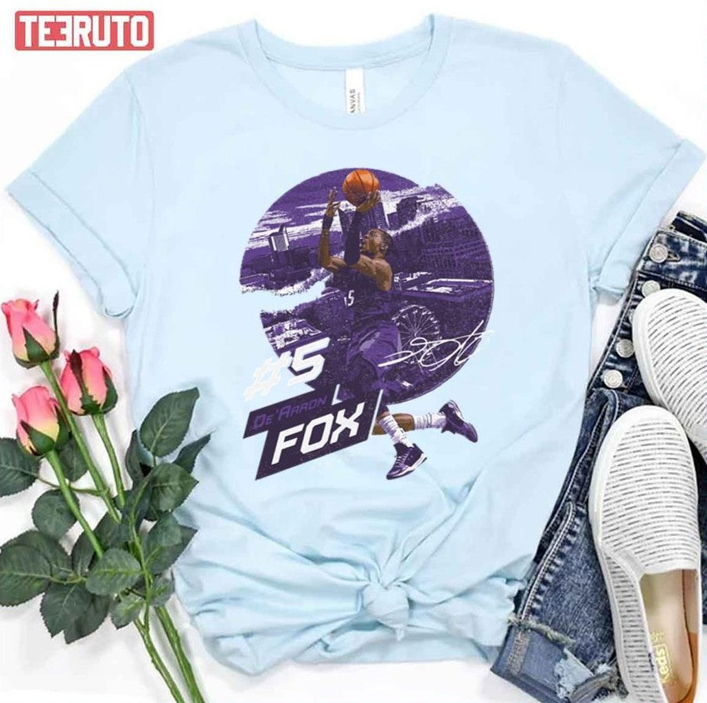 Round Design De'aaron Fox City Emblem Unisex T-Shirt Hoodie, Sweatshirt | VibeTeeNation.com (Image 1)