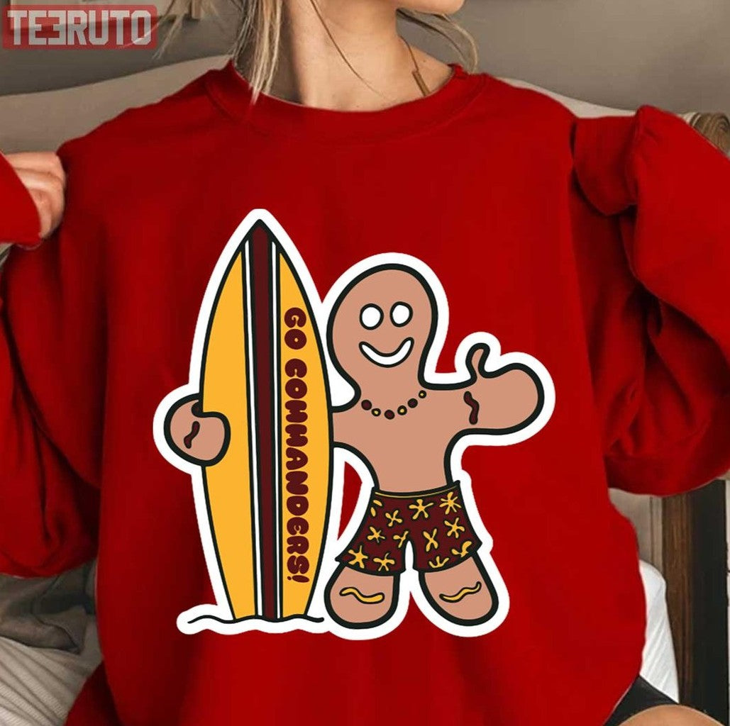Surfs Up For The Washington Commanders Unisex T-Shirt Hoodie, Sweatshirt | VibeTeeNation.com (Image 3)