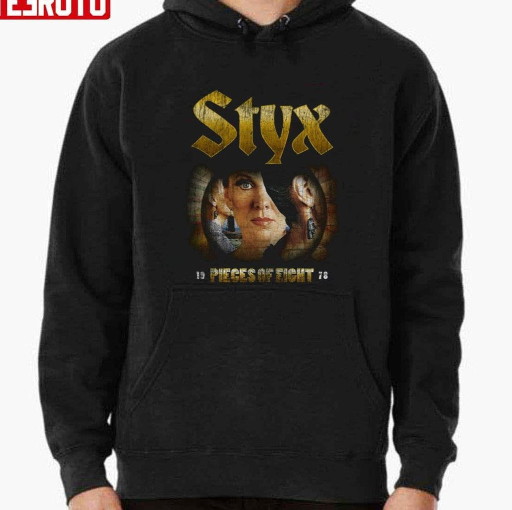Pieces Of Eight Styx Rock Band 1978 Vintage Unisex T-Shirt Hoodie, Sweatshirt | VibeTeeNation.com (Image 2)