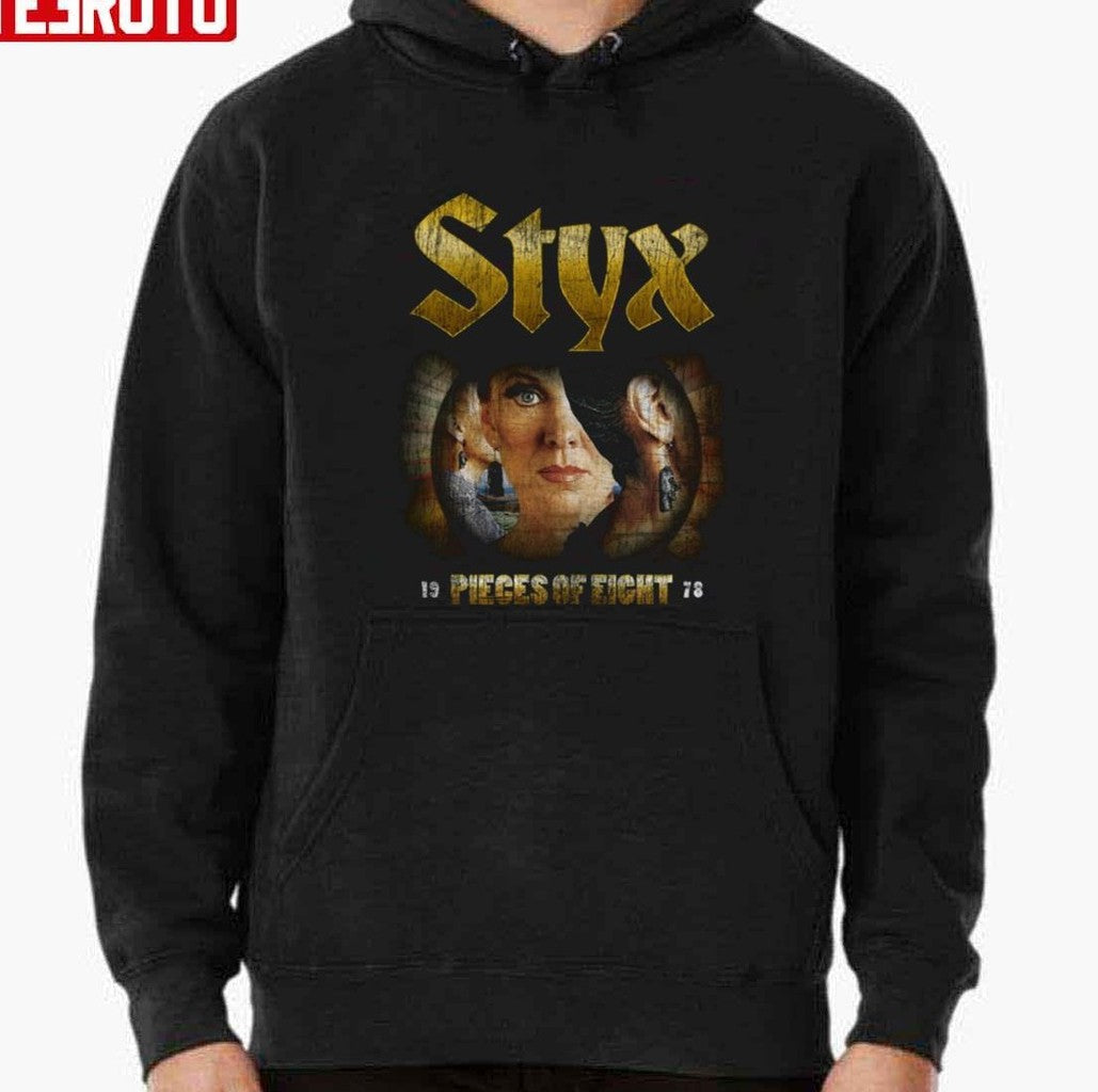 Pieces Of Eight Styx Rock Band 1978 Vintage Unisex T-Shirt Hoodie, Sweatshirt | VibeTeeNation.com (Image 2)