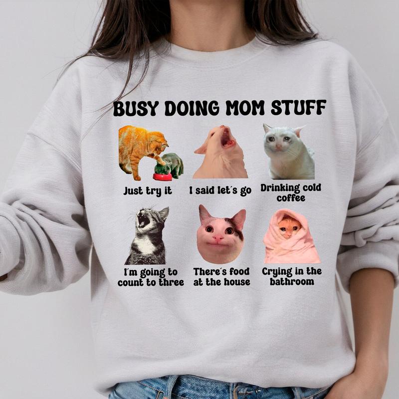 Busy Doing Mom Stuff Sweatshirt, T-shirt Funny Mama Quotes, Gift For New Mom, Mothers Day  - Functional Fashion... (Image 4)