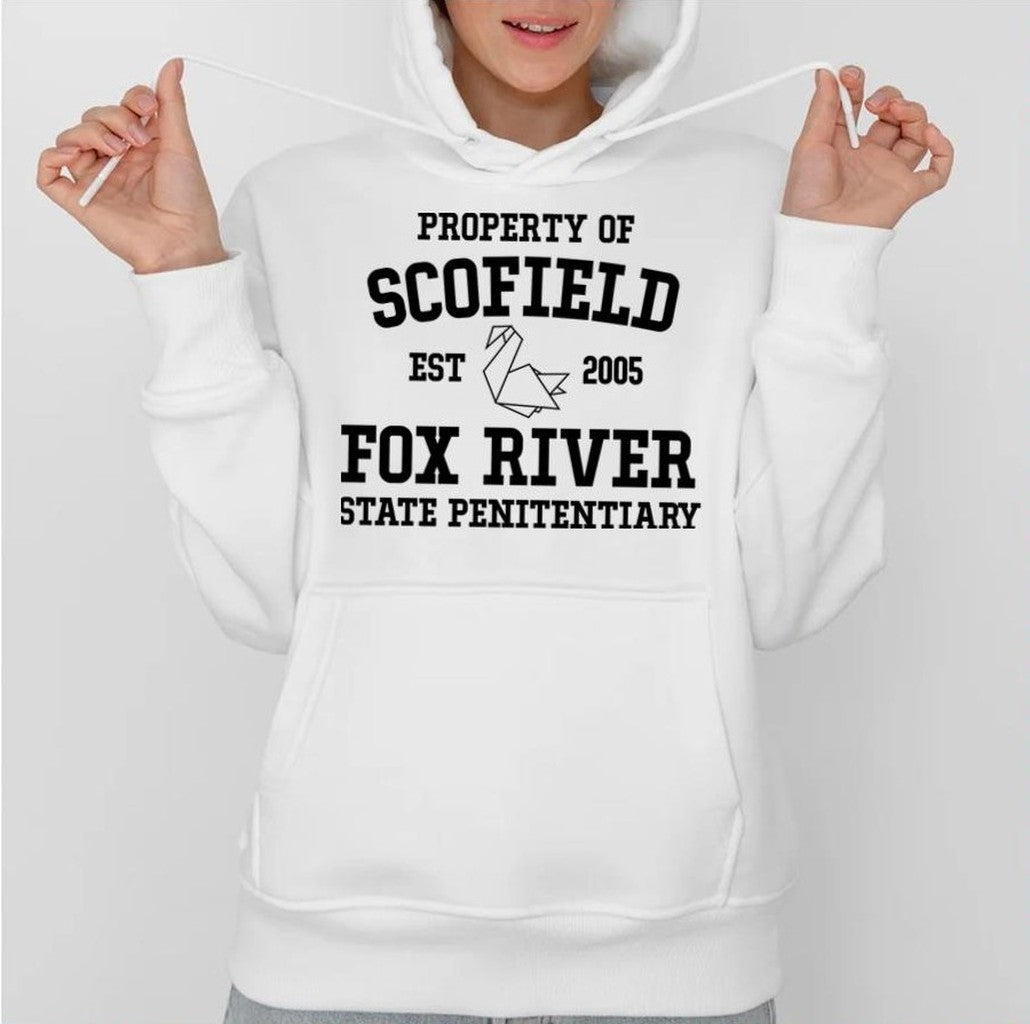 Property Of Scofield Fox River Prison Break Unisex Hoodie T-Shirts, Sweatshirt | VibeTeeNation.com (Image 1)