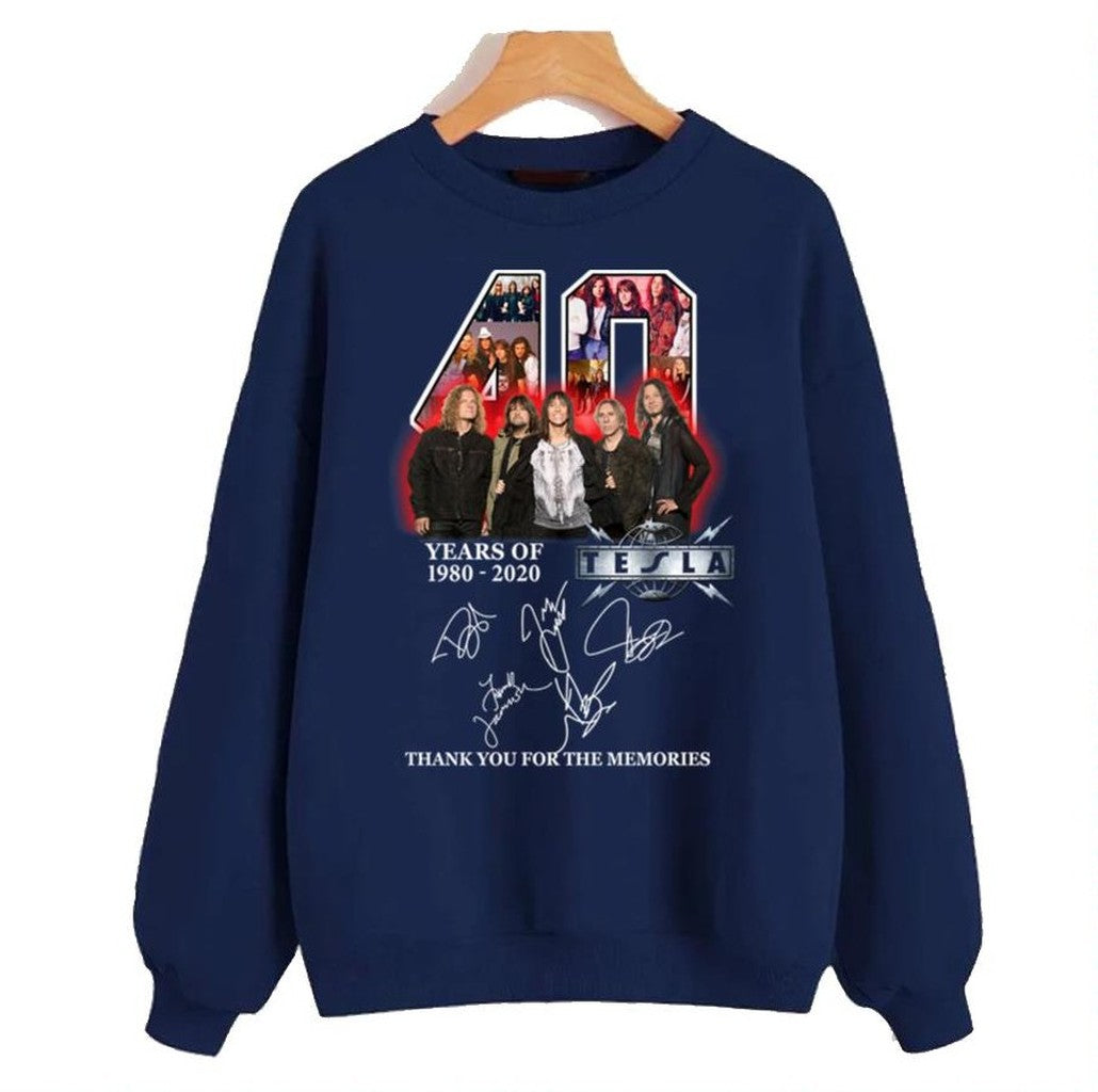 Rock Band 40 Years Tesla Band Unisex Sweatshirt T-Shirts, Hoodie | VibeTeeNation.com