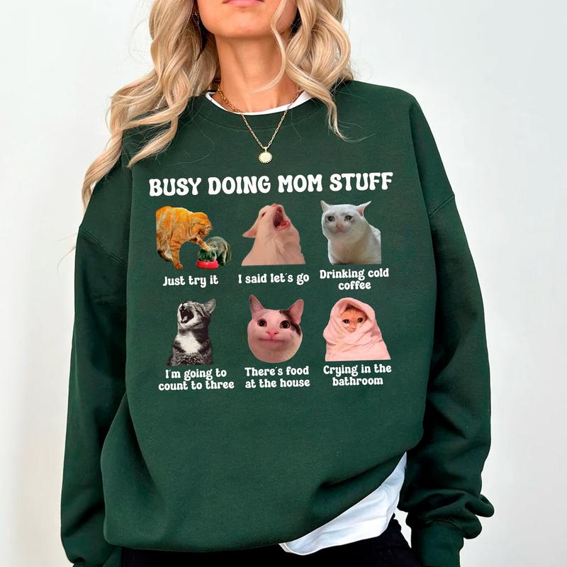 Busy Doing Mom Stuff Sweatshirt, T-shirt Funny Mama Quotes, Gift For New Mom, Mothers Day  - Functional Fashion... (Image 2)