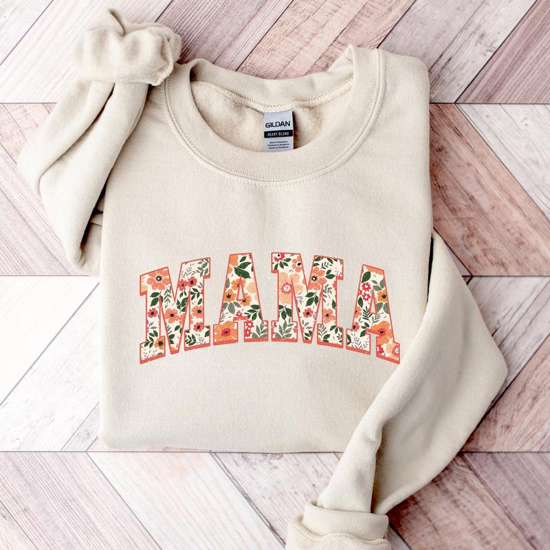 Floral Mama Sweatshirt and Hoodie, Cute Mom Sweatshirt, Mother's Day Gift, Mommy Shirt, New Mom Gift, Gift for... (Image 3)