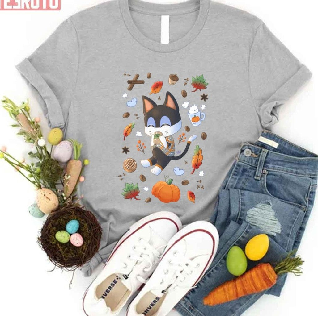 Punchy Pumpkin Spice Latte Halloween Animal Crossing Unisex T-shirt Hoodie, Sweatshirt | VibeTeeNation.com (Image 3)