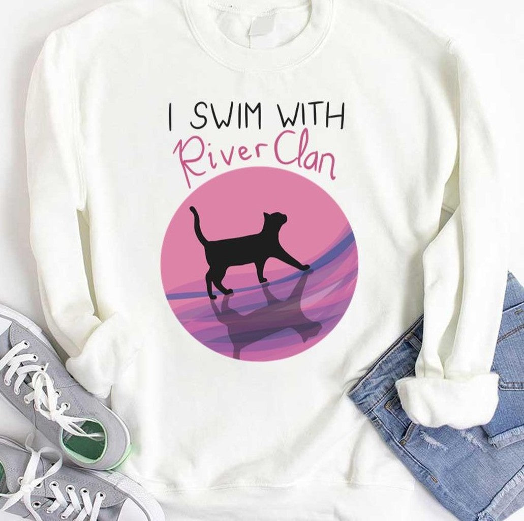 Riverclan Pride Black Cat Silhouette Unisex T-Shirt Hoodie, Sweatshirt | VibeTeeNation.com (Image 3)