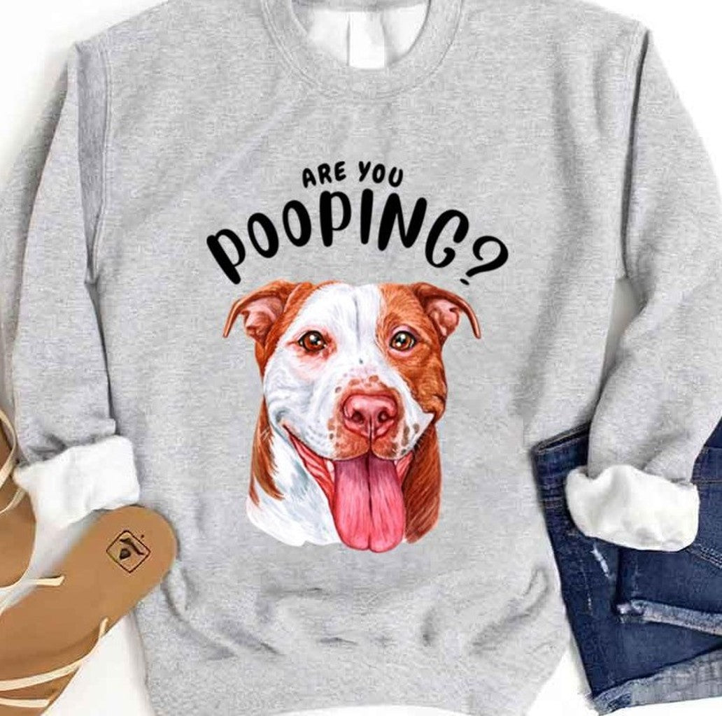 Pitbull Are You Pooping Bathroom Pittie Art Pitbull Watercolor Unisex Sweatshirt T-Shirts, Hoodie (Image 2)