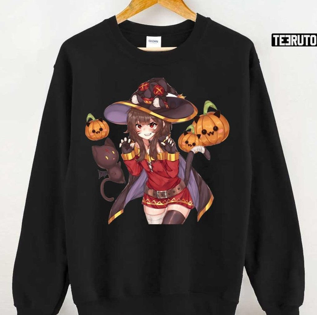 Pumpkin Heads Megumin Konosuba Unisex T-shirt Hoodie, Sweatshirt | VibeTeeNation.com (Image 3)