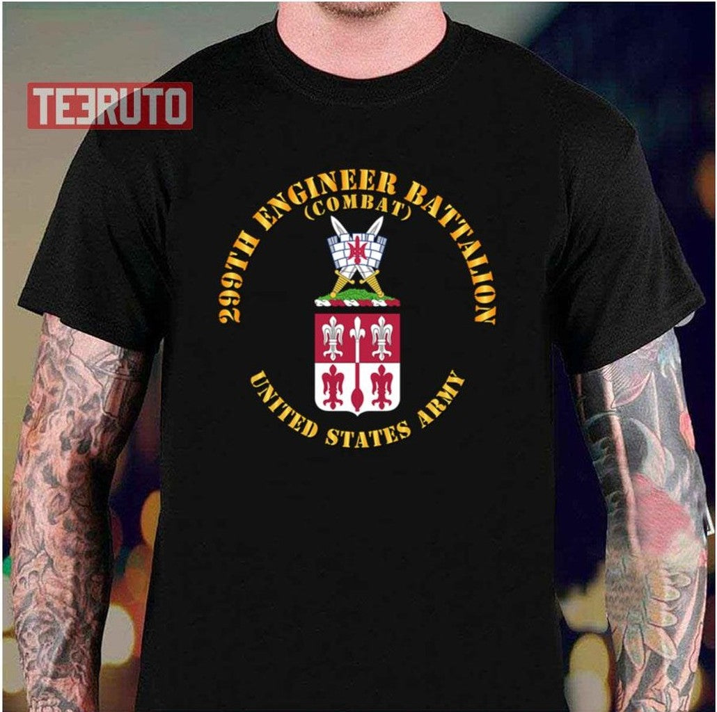 Army Coa 299th Engineer Battalion Combat Unisex T-Shirt Hoodie, Sweatshirt | VibeTeeNation.com (Image 1)