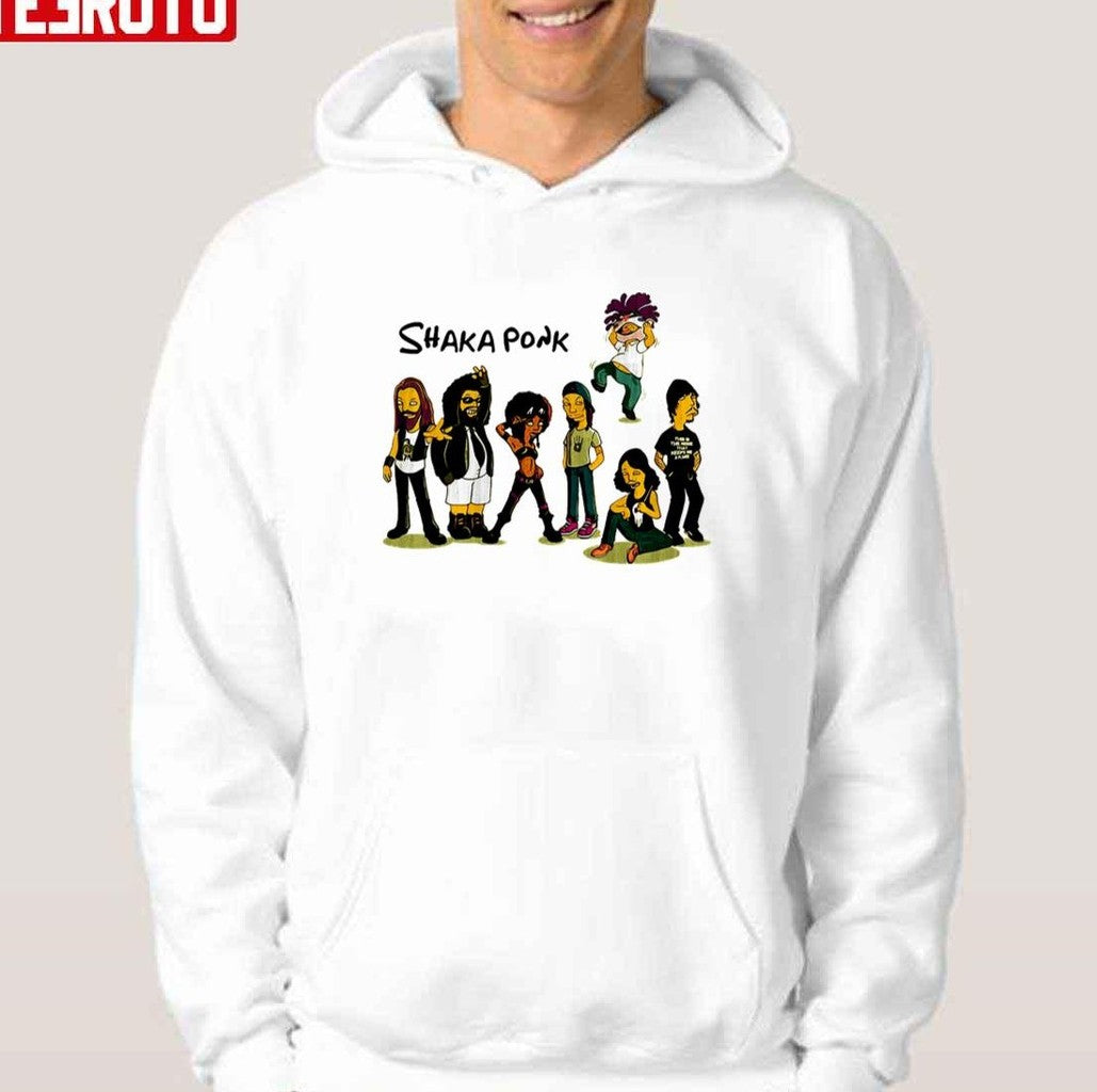 Shaka Ponk Rock Band The Simpsons Art Vintage Unisex T-shirt Hoodie, Sweatshirt | VibeTeeNation.com (Image 2)