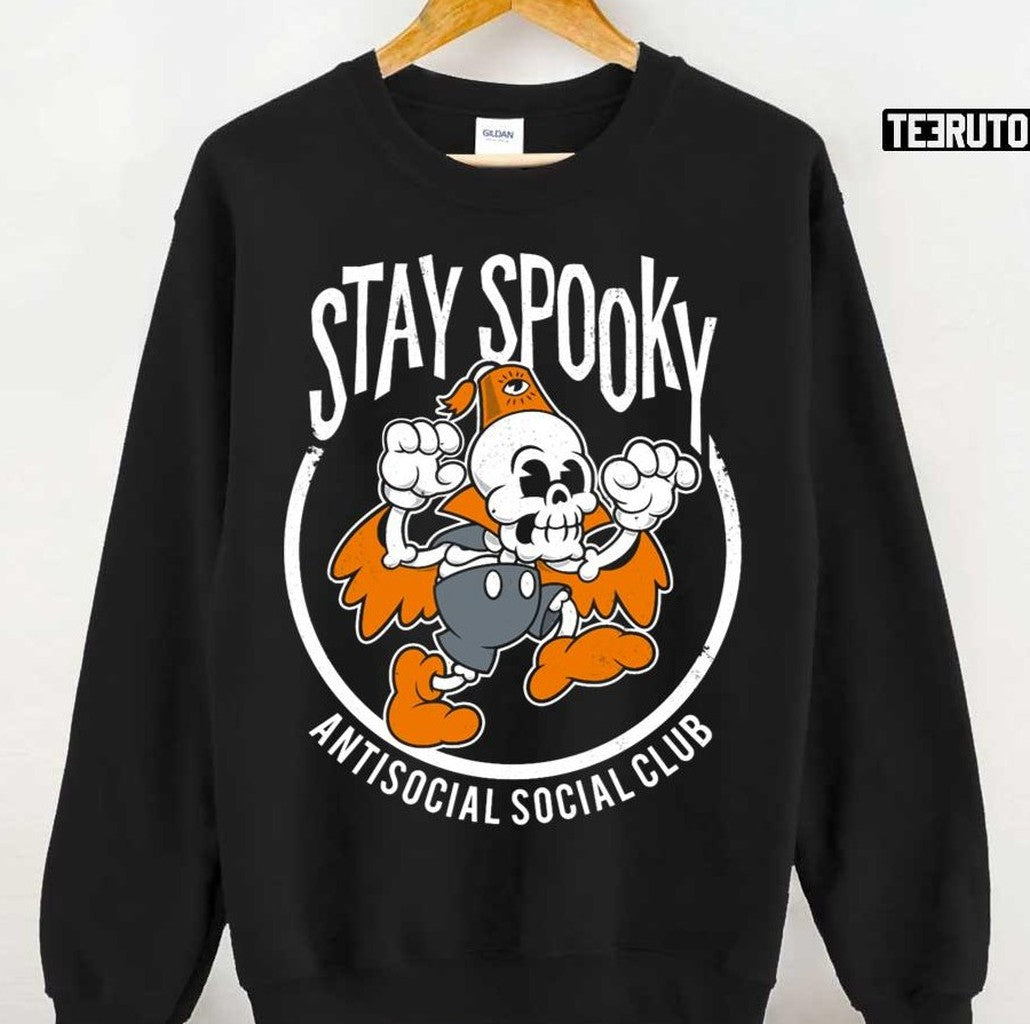 Stay Spooky Antisocial Social Club Halloween Unisex T-Shirt Hoodie, Sweatshirt | VibeTeeNation.com (Image 3)
