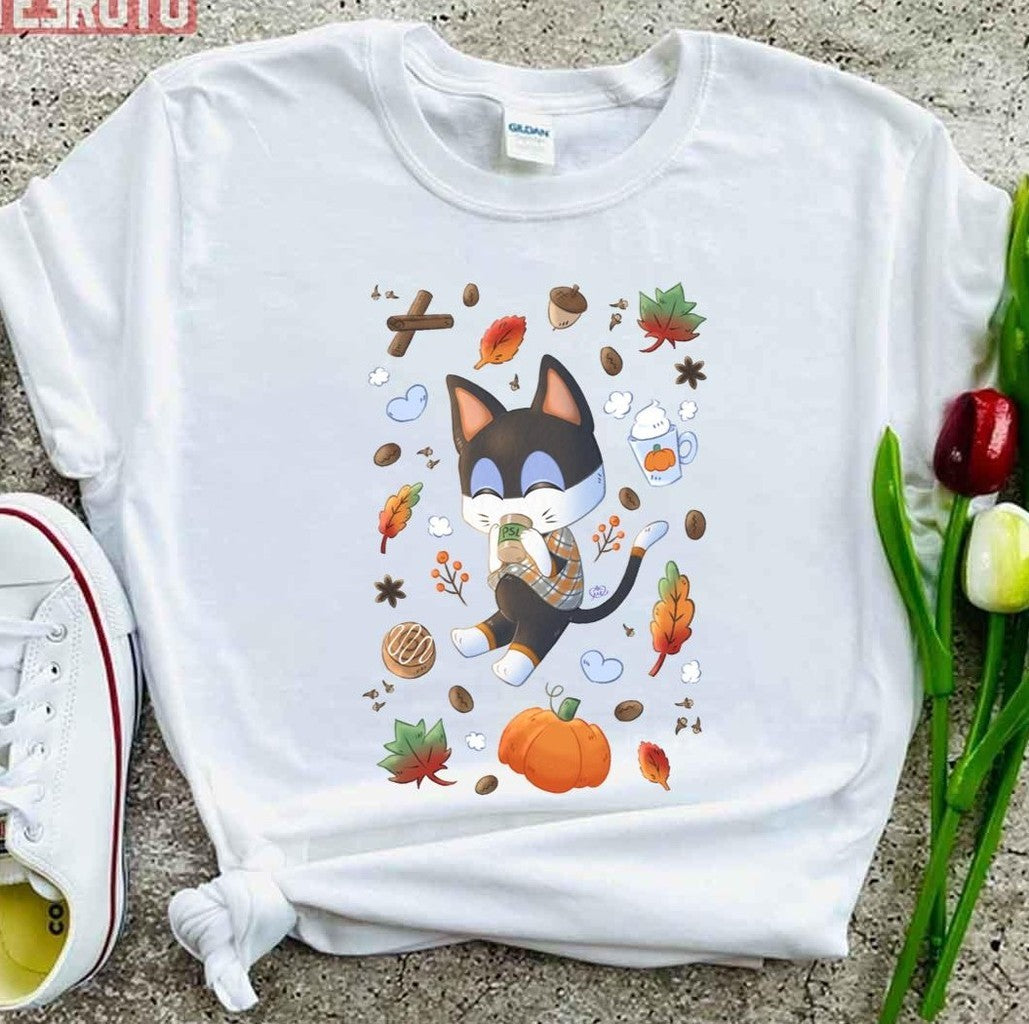 Punchy Pumpkin Spice Latte Halloween Animal Crossing Unisex T-shirt Hoodie, Sweatshirt | VibeTeeNation.com (Image 4)